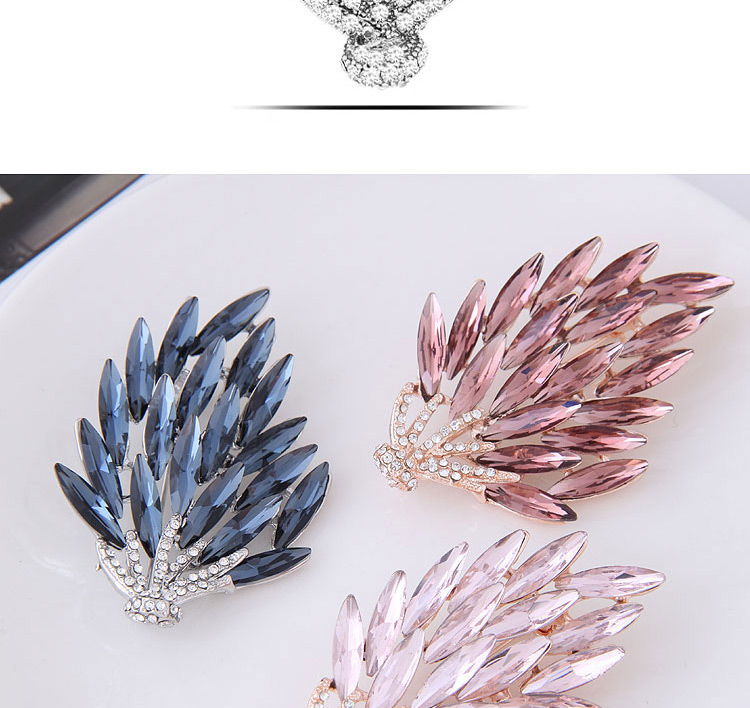 Fashion Pink+silver Color Leaf Shape Decorated Brooch,Korean Brooches