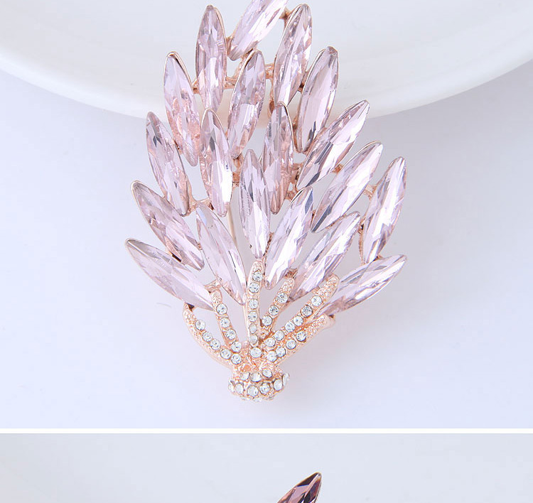Fashion Light Pink+silver Color Leaf Shape Decorated Brooch,Korean Brooches