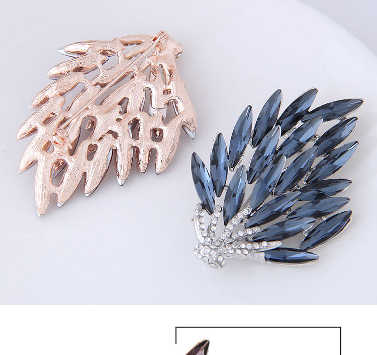 Fashion Light Pink+silver Color Leaf Shape Decorated Brooch,Korean Brooches