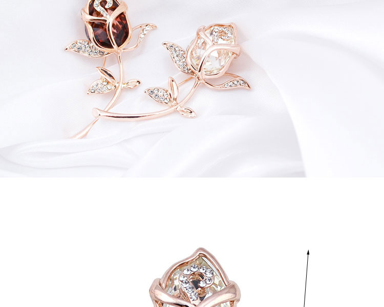 Fashion Brown+silver Color Flower Shape Decorated Brooch,Korean Brooches