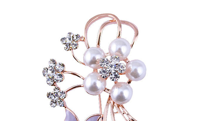 Fashion Pink+gold Color Flower Shape Decorated Brooch,Korean Brooches
