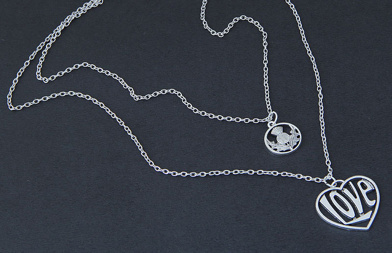 Elegant Silver Color Heart Shape Decorated Double Layer Necklace,Bib Necklaces