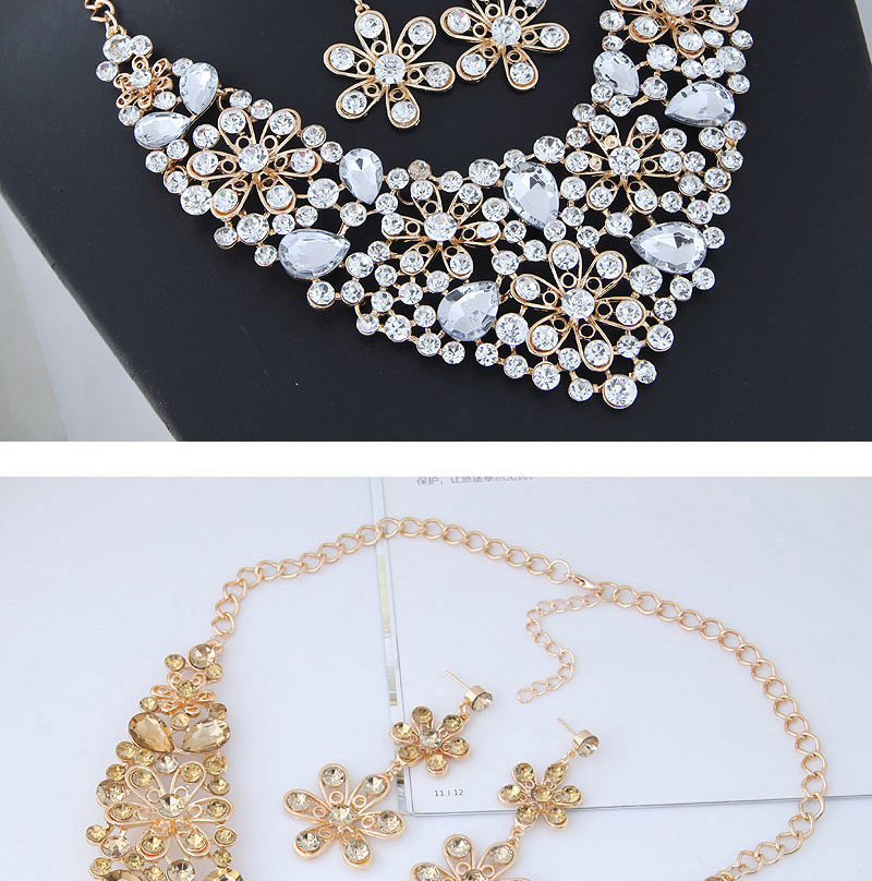 Elegant White Flower Shape Design Hollow Out Jewelry Sets,Jewelry Sets