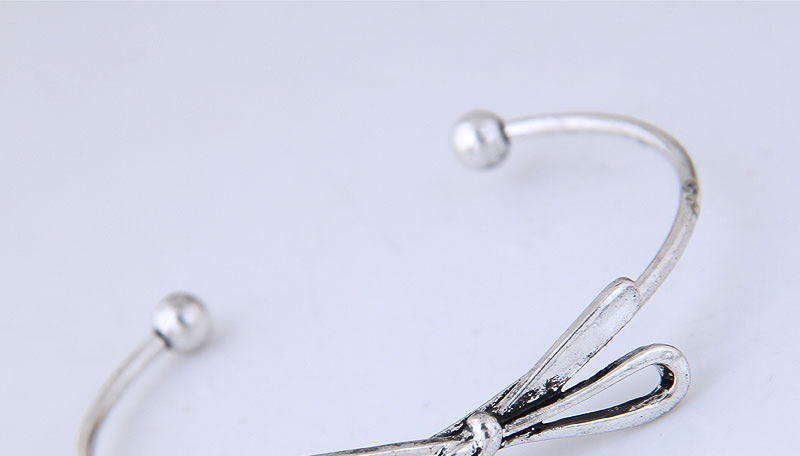 Elegant Silver Color Bowknot Shape Decorated Opening Bracelets,Fashion Bangles