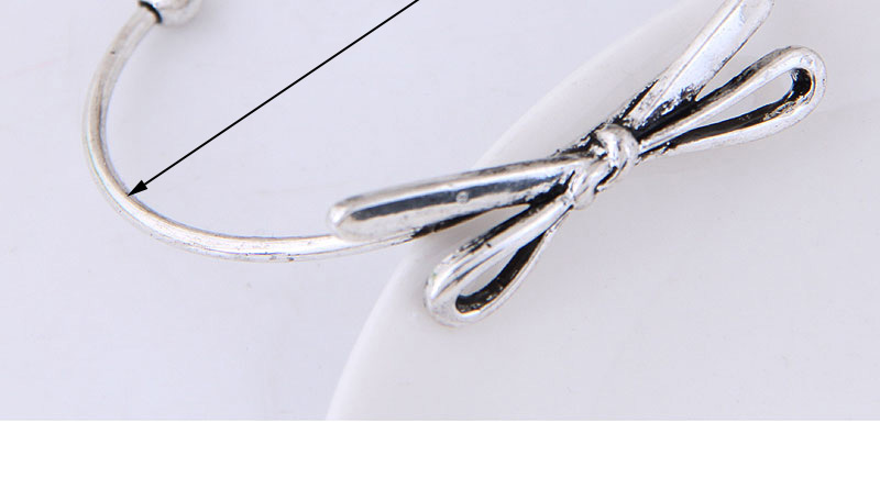 Elegant Silver Color Bowknot Shape Decorated Opening Bracelets,Fashion Bangles