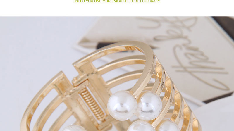 Exaggerated Gold Color Pearl Decorated Bracelets,Fashion Bangles