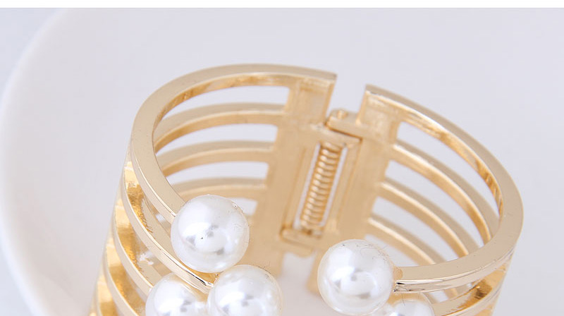 Exaggerated Gold Color Pearl Decorated Bracelets,Fashion Bangles