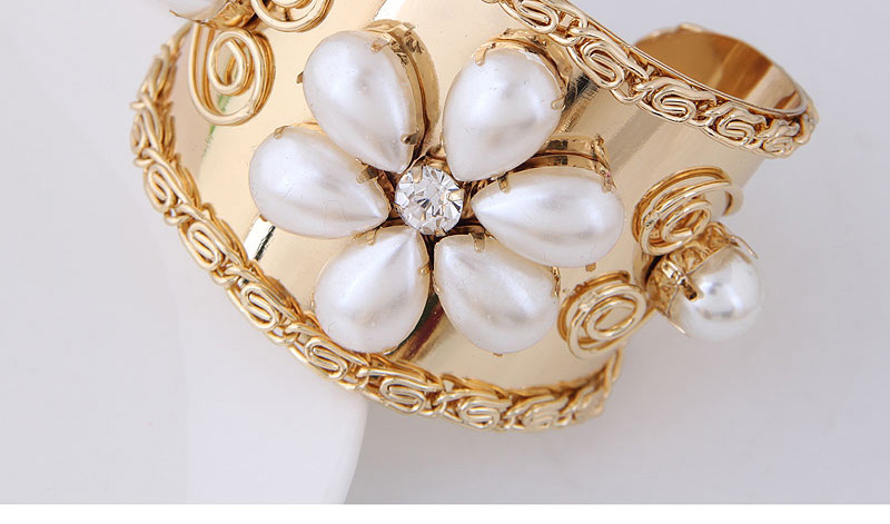 Elegant White Flower Shape Decorated Open Bracelets,Fashion Bangles