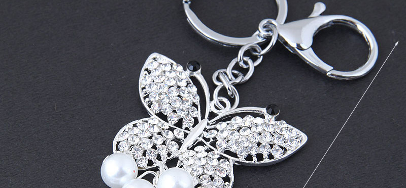 Fashion Silver Color Butterfly Shape Decorated Keychain,Fashion Keychain