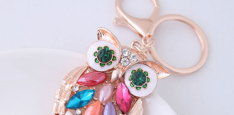 Fashion Multi-color Owl Shape Decorated Keychain,Fashion Keychain