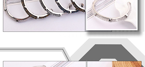 Fashion Gold Color+light Black Diamond Decorated Opening Bracelet,Fashion Bangles