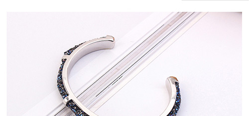 Fashion White+silver Color Diamond Decorated Opening Bracelet,Fashion Bangles