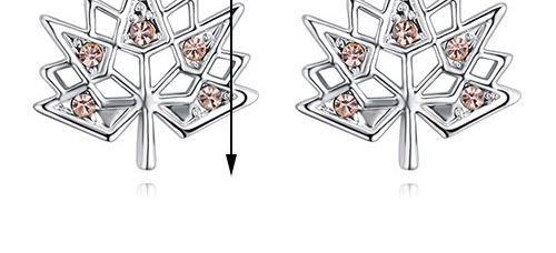 Fashion Purple Maple Leaves Shape Design Simple Earrings,Crystal Earrings