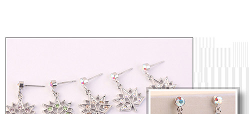Fashion Champagne Maple Leaves Shape Design Simple Earrings,Crystal Earrings