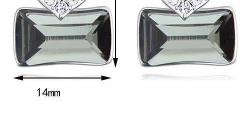 Fashion Blue Square Shape Diamond Decorated Earrings,Crystal Earrings