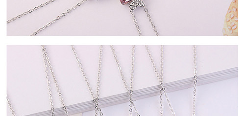 Fashion Pink Square Shape Pendant Decorated Necklace,Crystal Necklaces
