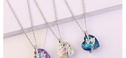 Fashion Multi-color Heart Shape&arrows Decorated Necklace,Crystal Necklaces