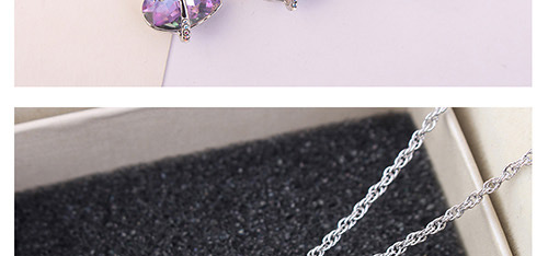 Fashion Purple Heart Shape&arrows Decorated Necklace,Crystal Necklaces