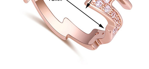 Fashion Rose Gold Irregular Shape Design Simple Ring,Crystal Bracelets