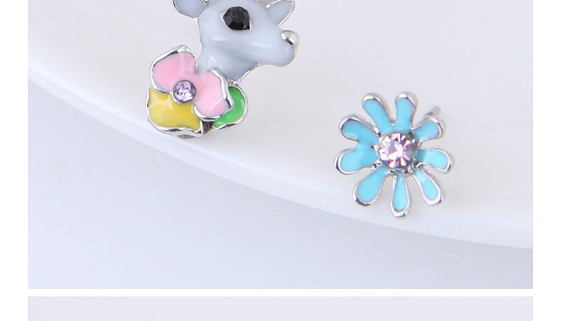 Fashion Multi-color Deer And Flower Shape Decorated Earrings,Stud Earrings