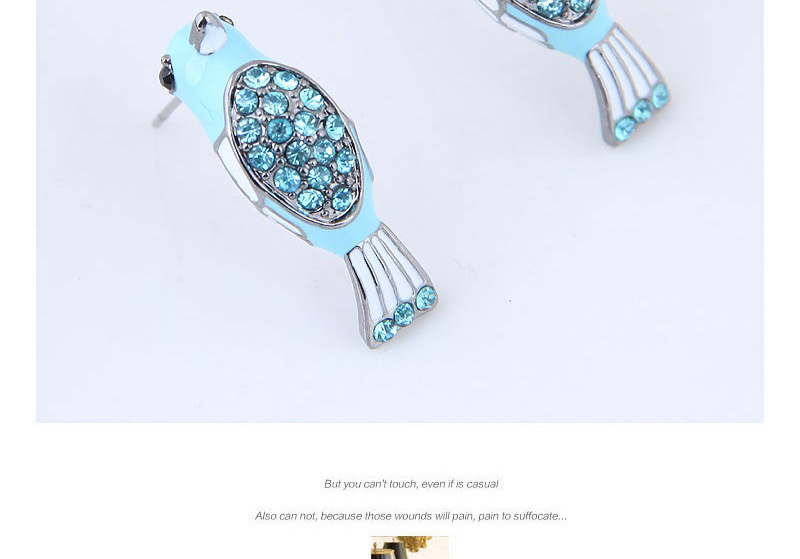 Fashion Blue Bird Shape Decorated Earrings,Stud Earrings