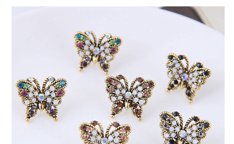 Fashion Brown Butterfly Shape Decorated Earrings,Stud Earrings
