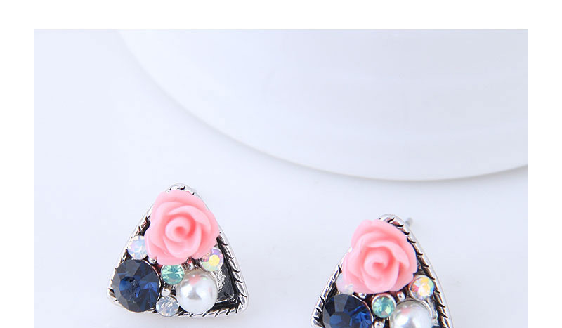 Lovely Pink Flower Shape Decorated Earrings,Stud Earrings