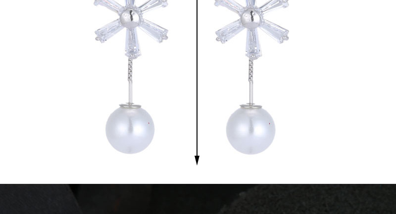 Elegant Silver Color Snowflake Shape Decorated Earrings,Drop Earrings