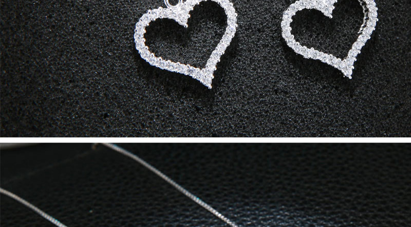 Elegant Silver Color Heart Shape Decorated Earrings,Drop Earrings