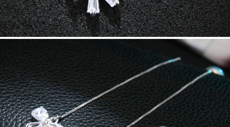 Elegant Silver Color Bowknot Shape Decorated Earrings,Drop Earrings