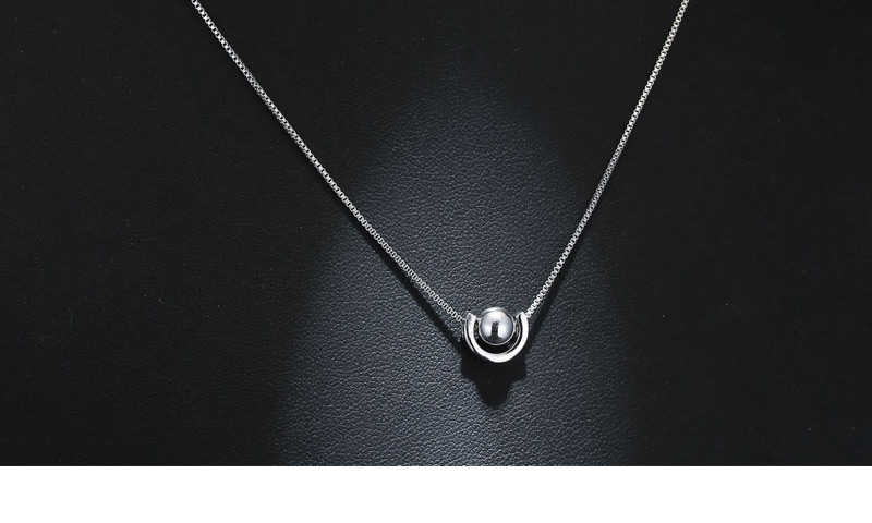 Fashion Silver Color Semicircle Shape Decorated Necklace,Pendants