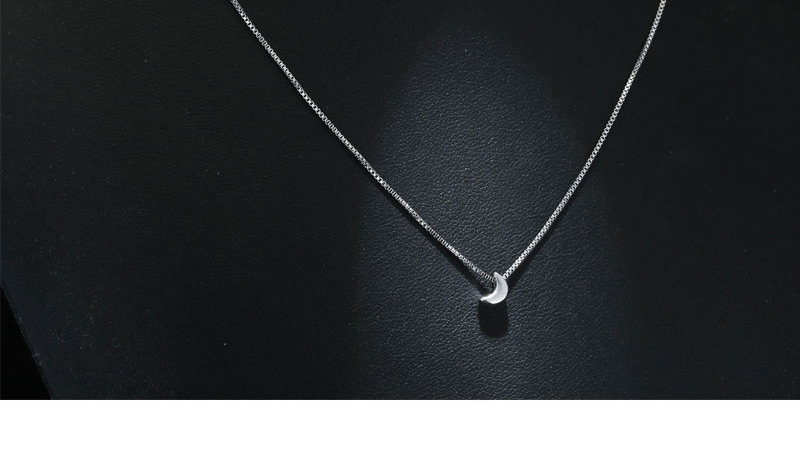 Fashion Silver Color Moon Shape Decorated Necklace,Pendants