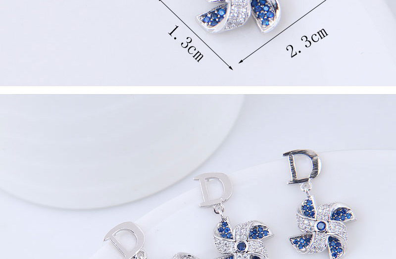 Fashion Blue Windmill Shape Decorated Earrings,Drop Earrings
