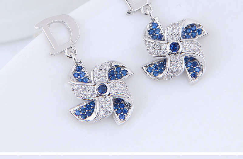 Fashion Blue Windmill Shape Decorated Earrings,Drop Earrings