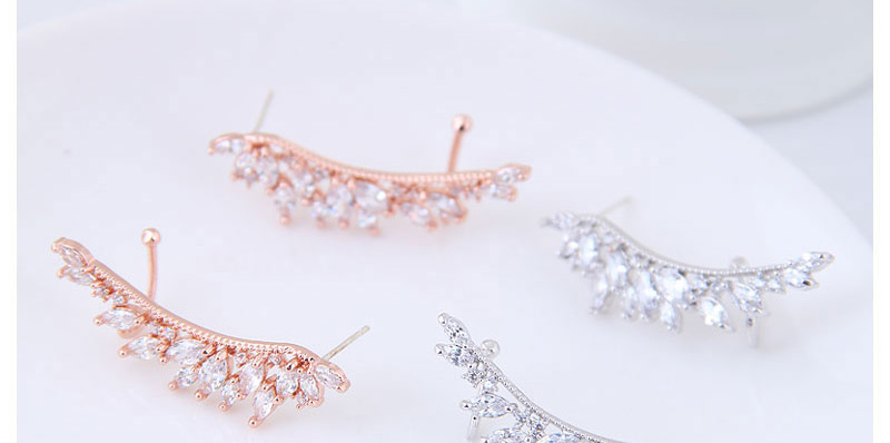 Fashion Rose Gold Oval Shape Decorated Earrings,Stud Earrings