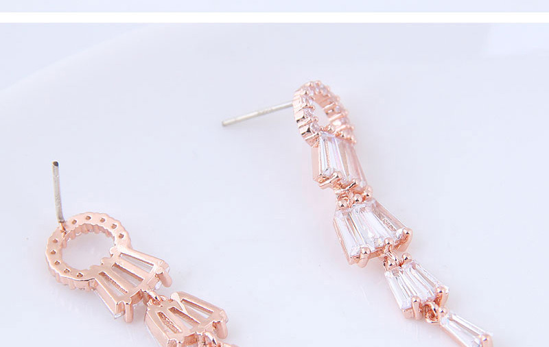 Fashion Rose Gold Tassel Decorated Necklace,Drop Earrings