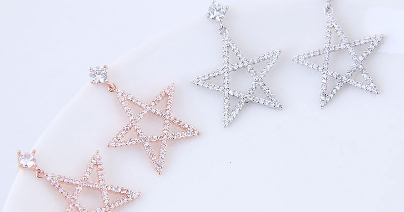 Fashion Gold Color Star Shape Decorated Necklace,Drop Earrings