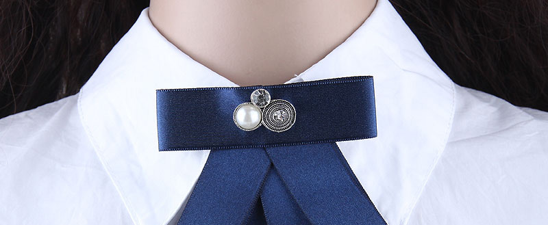Elegant Blue Metal Round Shape Decorated Brooch,Korean Brooches