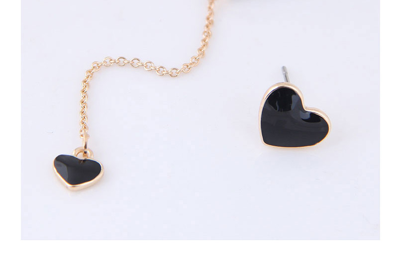 Fashion Black Heart Shape Decorated Earrings,Drop Earrings