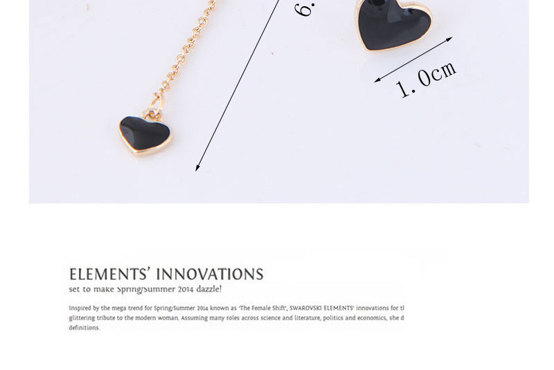 Fashion Black Heart Shape Decorated Earrings,Drop Earrings