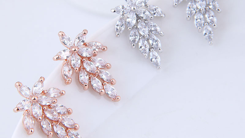 Fashion Silver Color Oval Shape Decorated Earrings,Stud Earrings