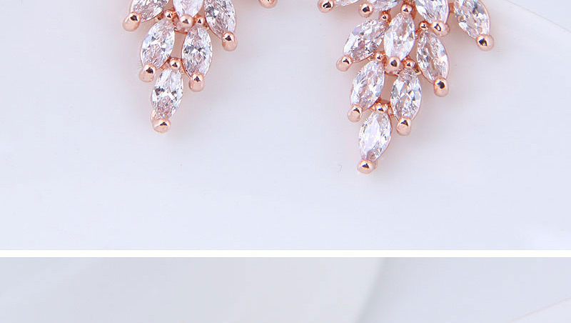 Fashion Rose Gold Oval Shape Decorated Earrings,Stud Earrings