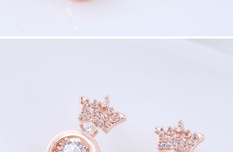 Elegant Silver Color Crown Shape Decorated Earrings,Stud Earrings