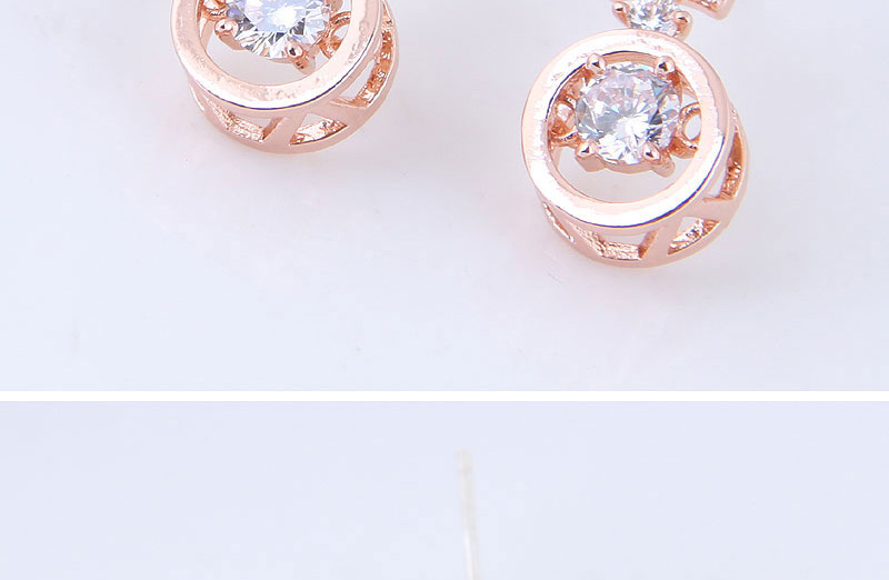 Elegant Rose Gold Crown Shape Decorated Earrings,Stud Earrings
