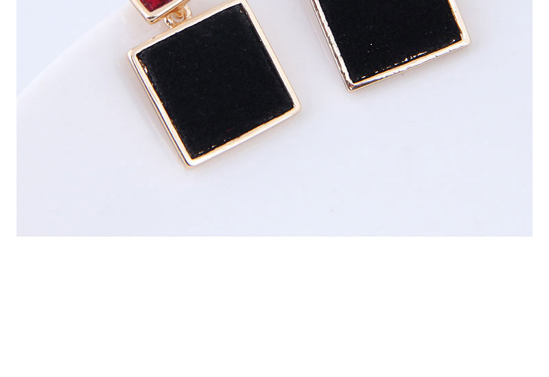 Fashion Red+black Triangle Shape Decorated Earrings,Stud Earrings
