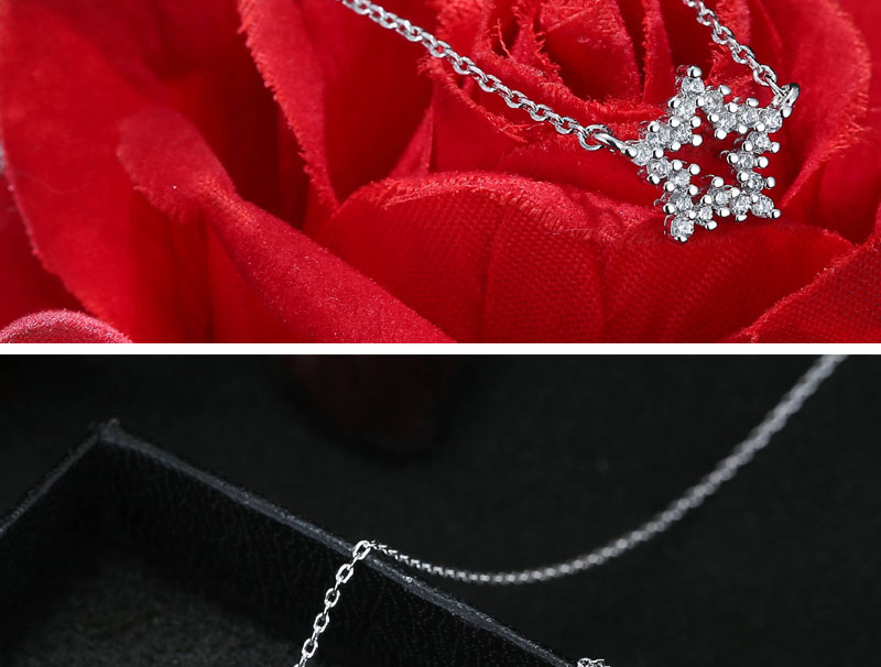 Elegant Rose Gold Star Shape Decorated Necklace,Pendants