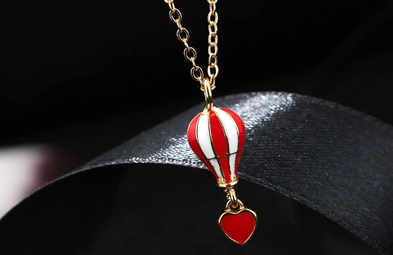 Elegant Red Parachute Shape Decorated Necklace,Pendants