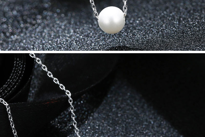 Elegant White Pure Color Decorated Necklace,Pendants