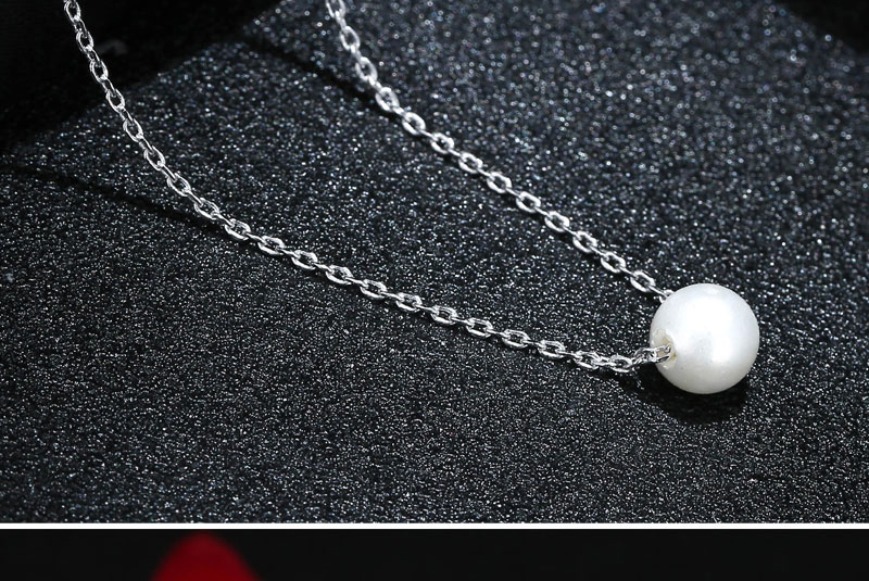 Elegant White Pure Color Decorated Necklace,Pendants
