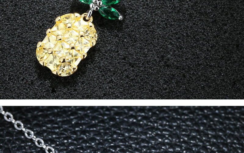 Elegant Yellow+green Pineapple Shape Decorated Necklace,Pendants